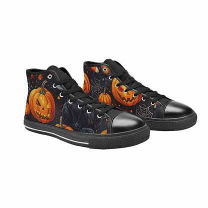 WOMEN'S Halloween High Top Canvas Wallpaper Art Custom Shoes