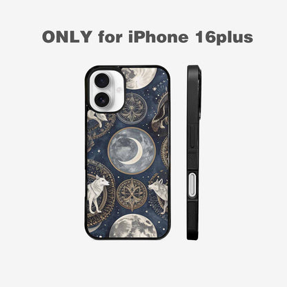 iPhone 16 Plus Case — Wolves Everywhere Collage Overlap Small Wolf, Custom Designed Case Cover
