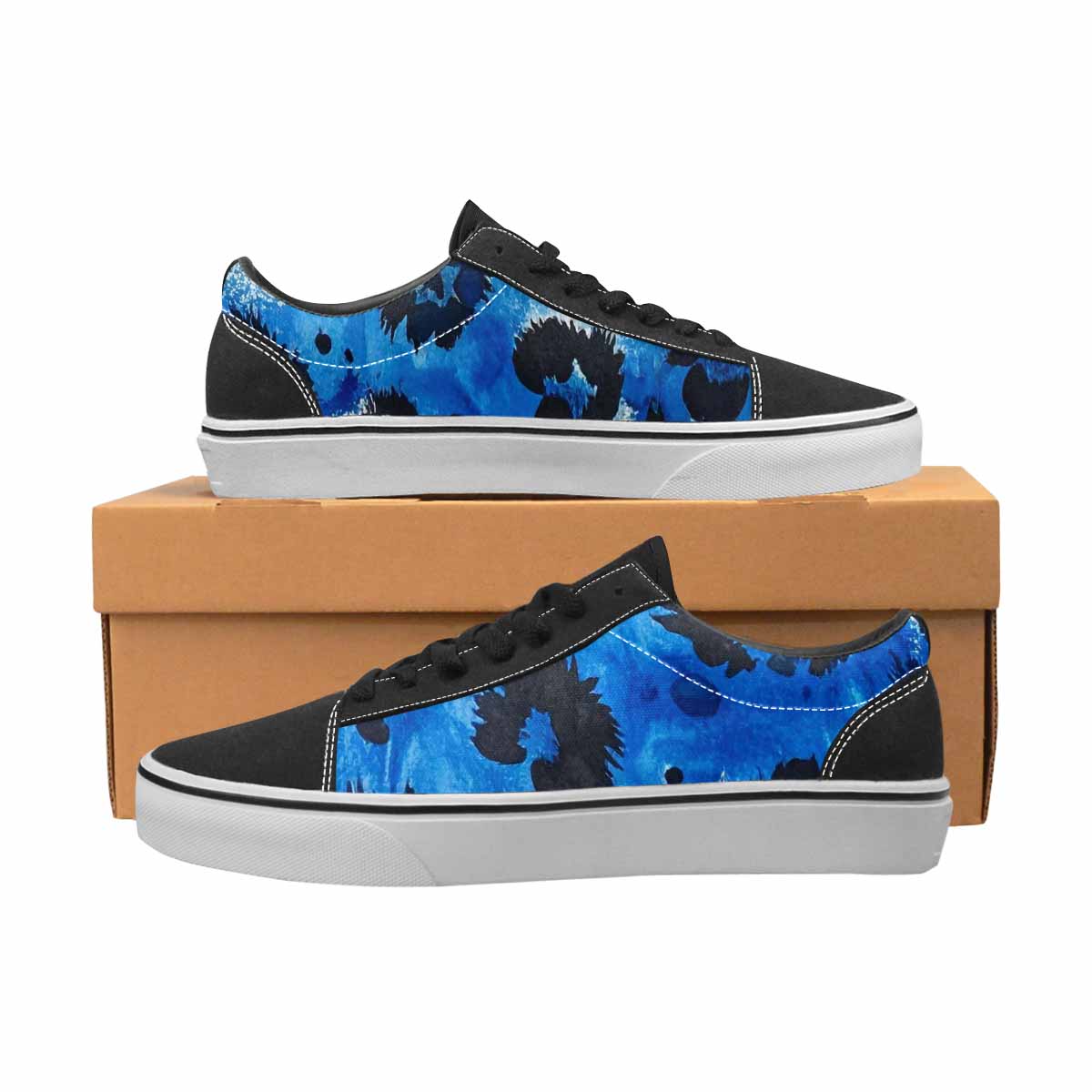 WOMEN'S Animal Print Lace-Up Canvas Wallpaper Art Custom Sneakers