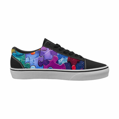 WOMEN'S Autism Puzzle Pieces Lace-Up Canvas Aesthetic Custom Shoes