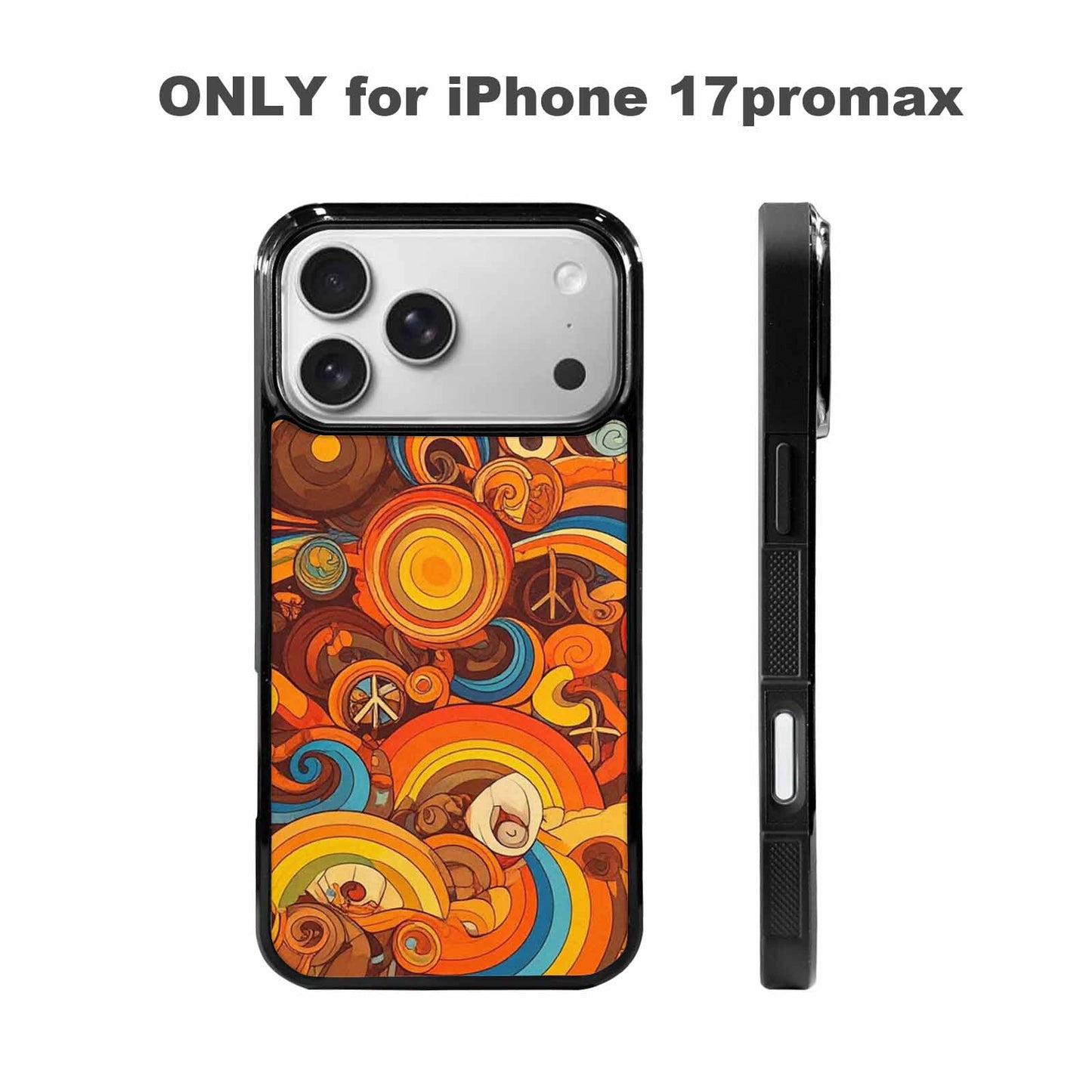 iPhone 17 Pro Max Case — Small Groovy Peace Sign Original Art, Customized Protective Case