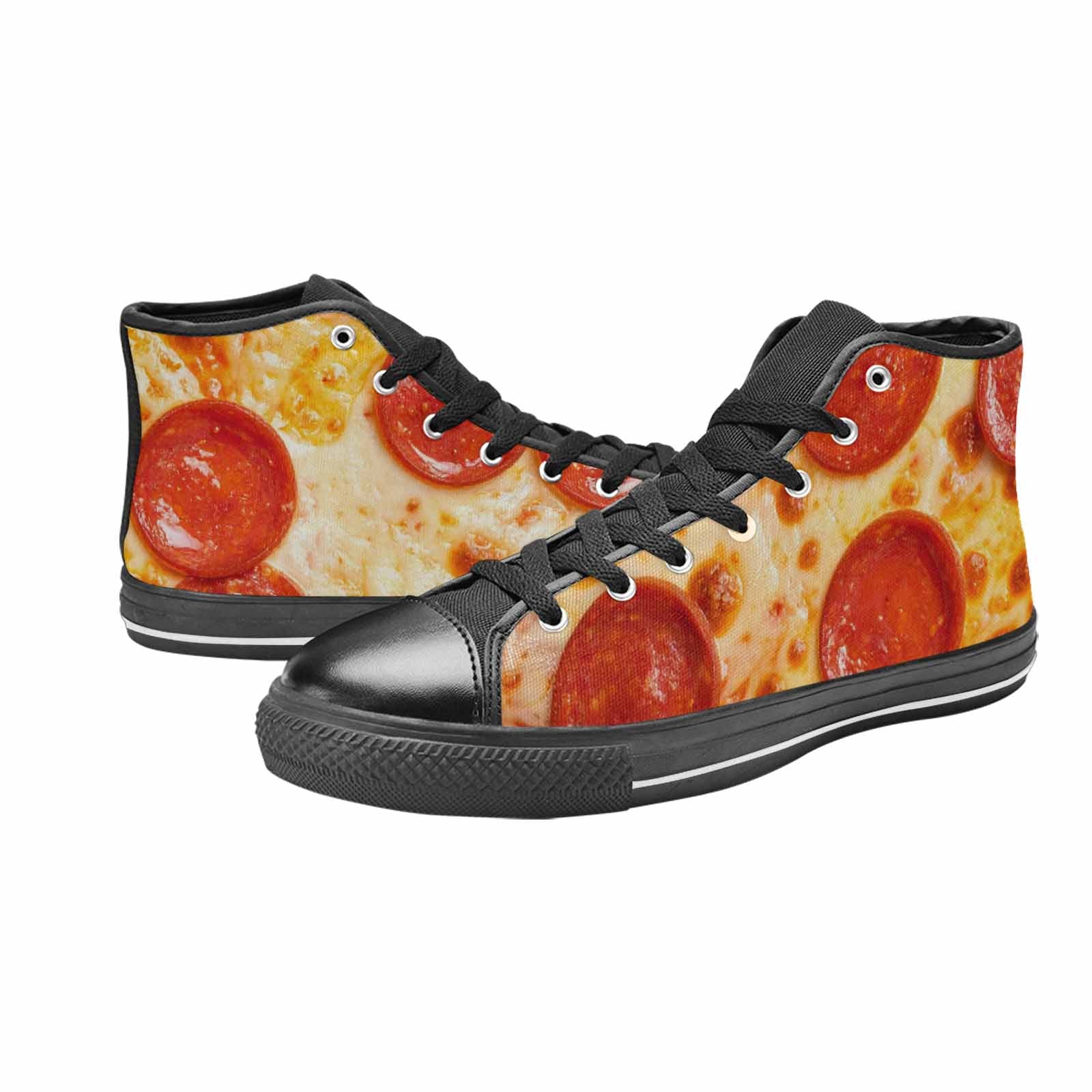 MEN'S Pepperoni Pizza Print High Top Canvas Dreamcore Custom Sneakers