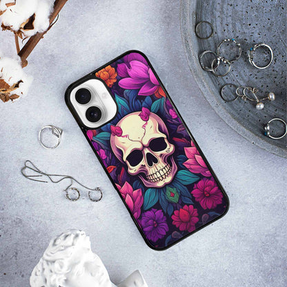 iPhone 16 Plus Case — Lotus Many Hundreds Of Skulls Art, Unique Phone Case Design
