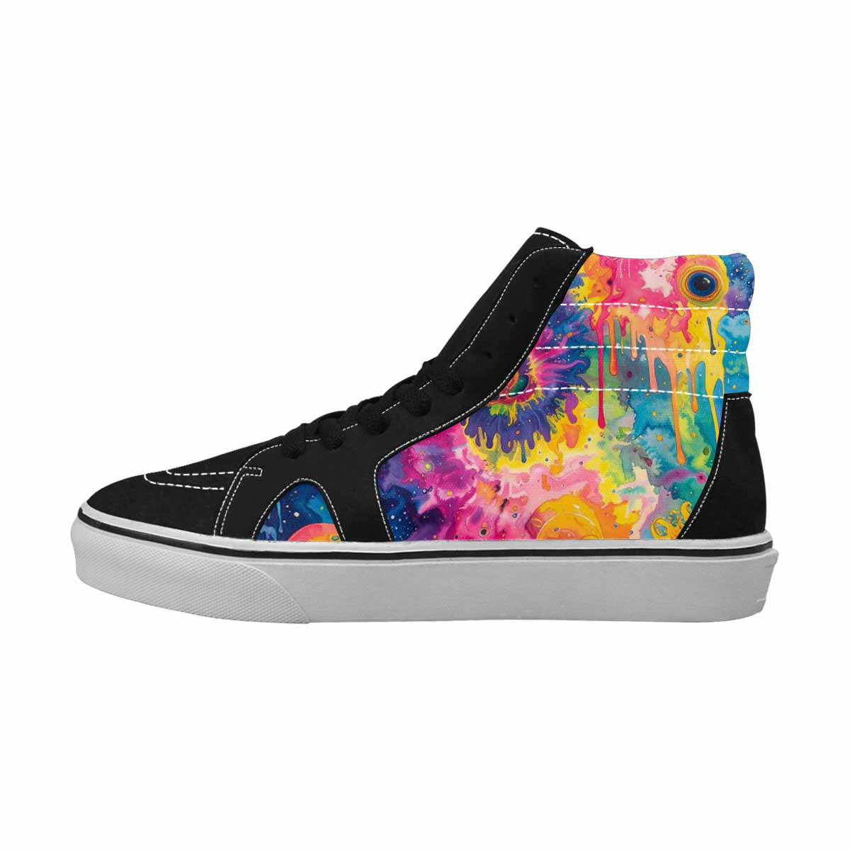 MEN'S Aliens  Tie Dye High Top Canvas Grunge Custom Shoes