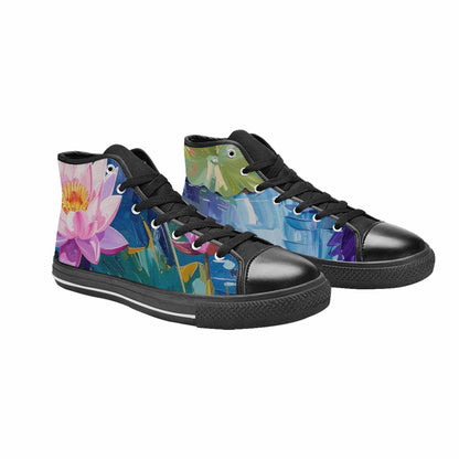 MEN'S Monet-Style Impressionist Water High Top Canvas Cottagecore Sneakers