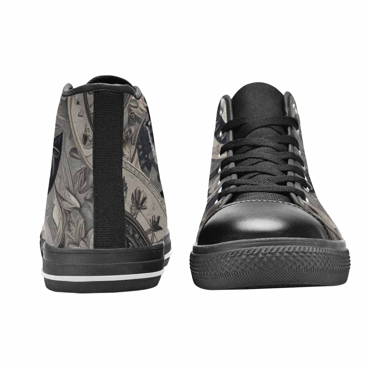 WOMEN'S Wolves Everywhere Collage High Top Canvas Dark Academia Sneakers