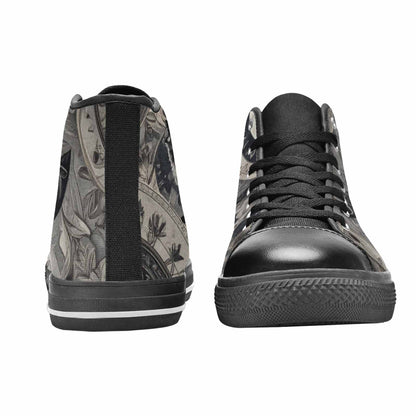 WOMEN'S Wolves Everywhere Collage High Top Canvas Dark Academia Sneakers