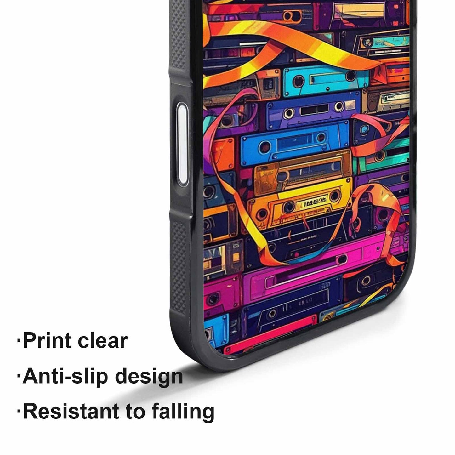 iPhone 17 Pro Case — Retro Cassette Tape Pattern Hundreds Retro, Custom Printed Phone Case