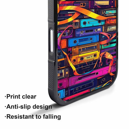 iPhone 17 Pro Case — Retro Cassette Tape Pattern Hundreds Retro, Custom Printed Phone Case
