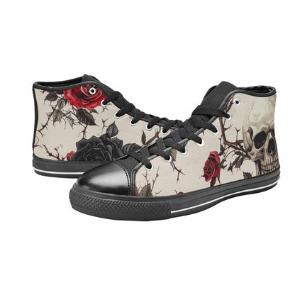 MEN'S Skulls - Roses High Top Canvas Surreal Custom Shoes