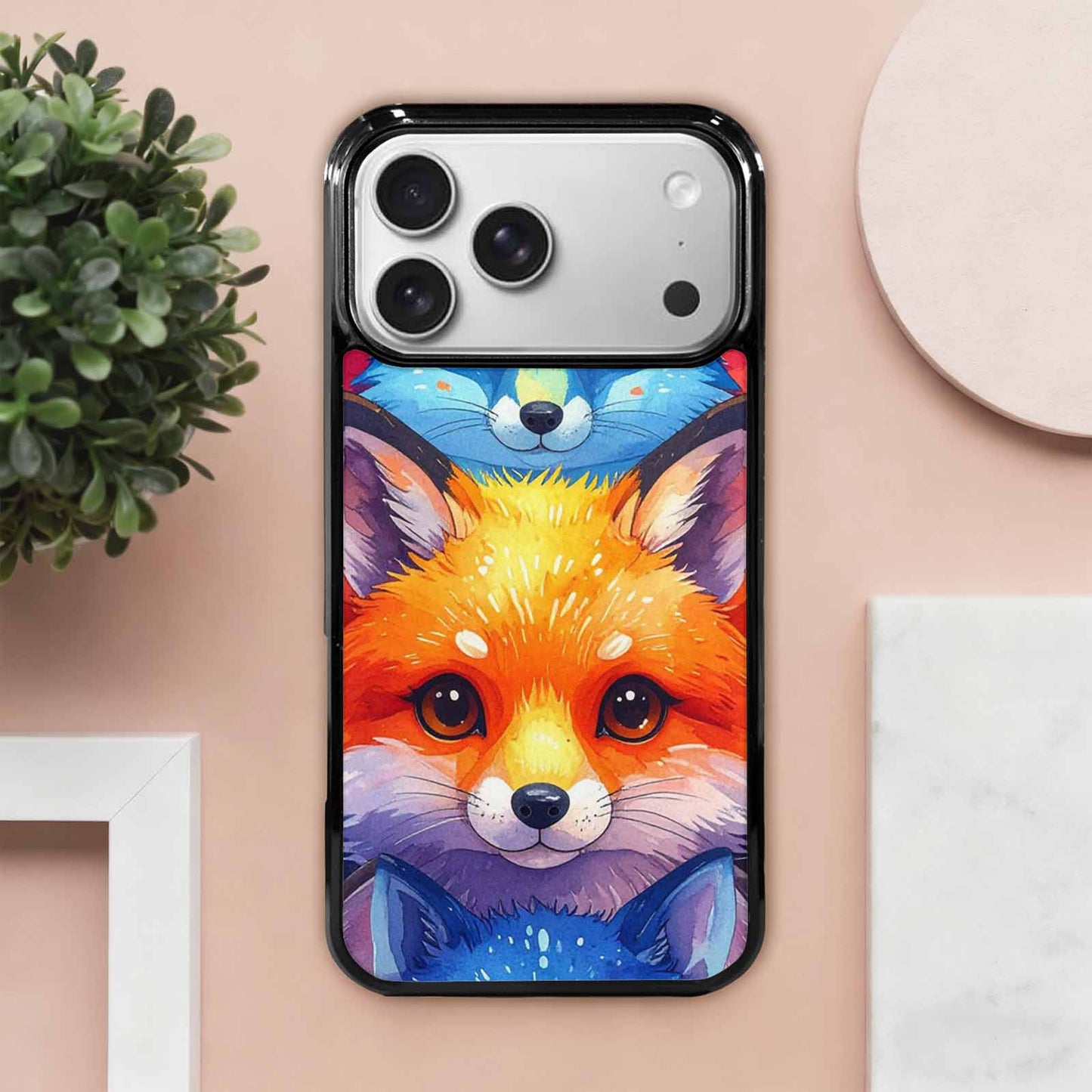 iPhone 17 Pro Max Case — Watercolor Kawaii Fox Watercolor Abstract, Unique Phone Case Design