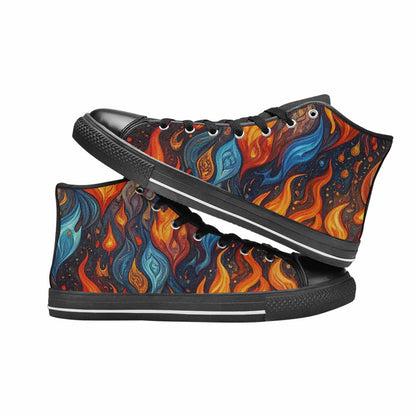 MEN'S Fire Flame High Top Canvas Dreamcore Custom Sneakers
