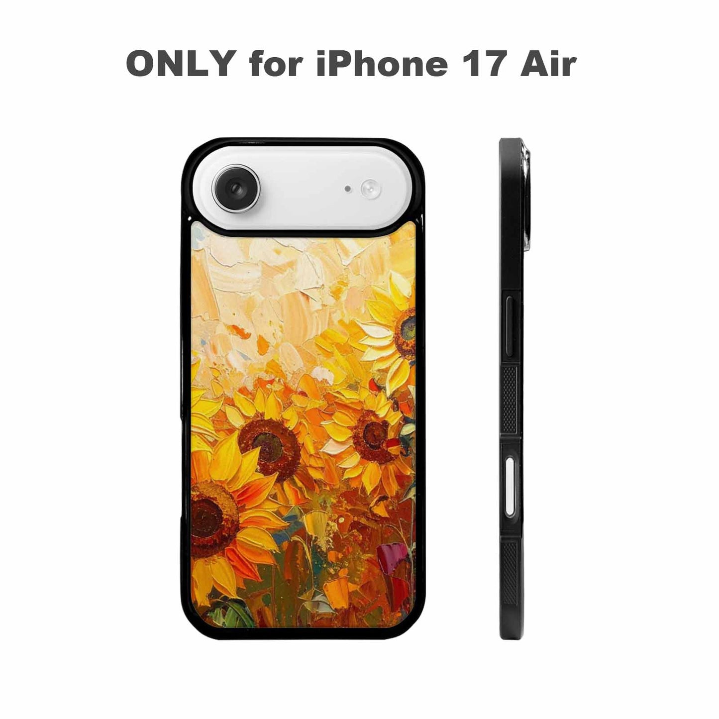 iPhone 17 Air Case — Impressionist Sunflower Brushstroke Pattern Hundreds Floral, Custom Made Phone Cover