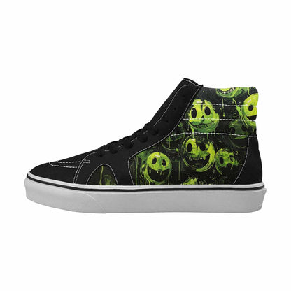 MEN'S Melting Moon Smiley High Top Canvas Y2K Custom Shoes