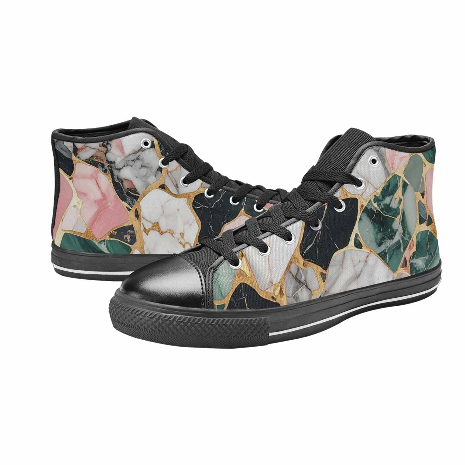 WOMEN'S Marble Stone Texture High Top Canvas Vivid Shoes