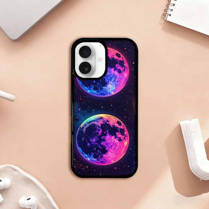 iPhone 17 Case — Neon Winter Moon Cartoon Cute, Unique Phone Case Design