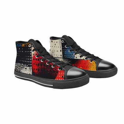 WOMEN'S Comic Book Halftone High Top Canvas Y2K Custom Sneakers