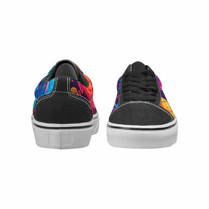 WOMEN'S Melting Ice Cream Monster Lace-Up Canvas Vibrant Chaos Sneakers