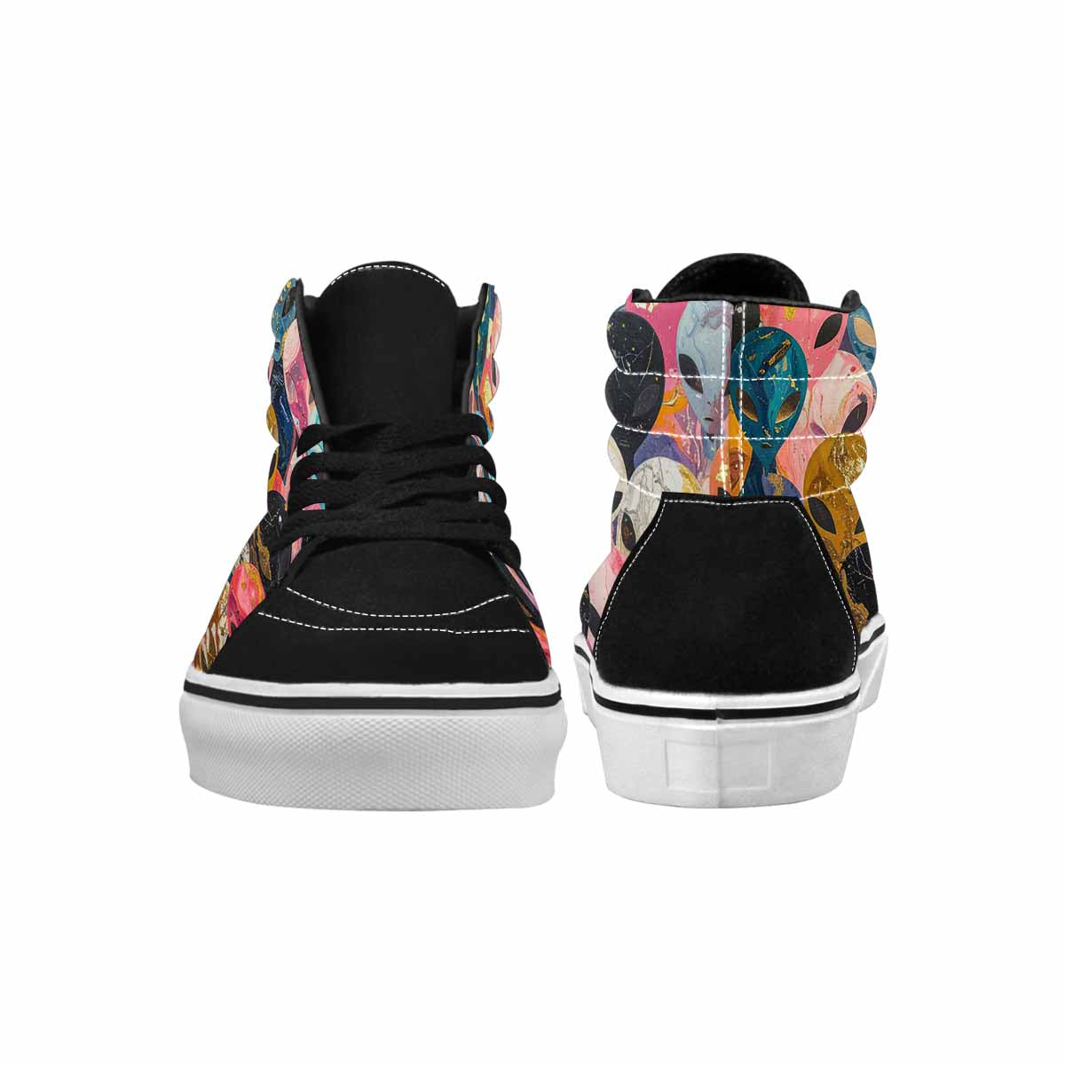 MEN'S Aliens  Marble Aliens High Top Canvas Dark Academia Custom Sneakers