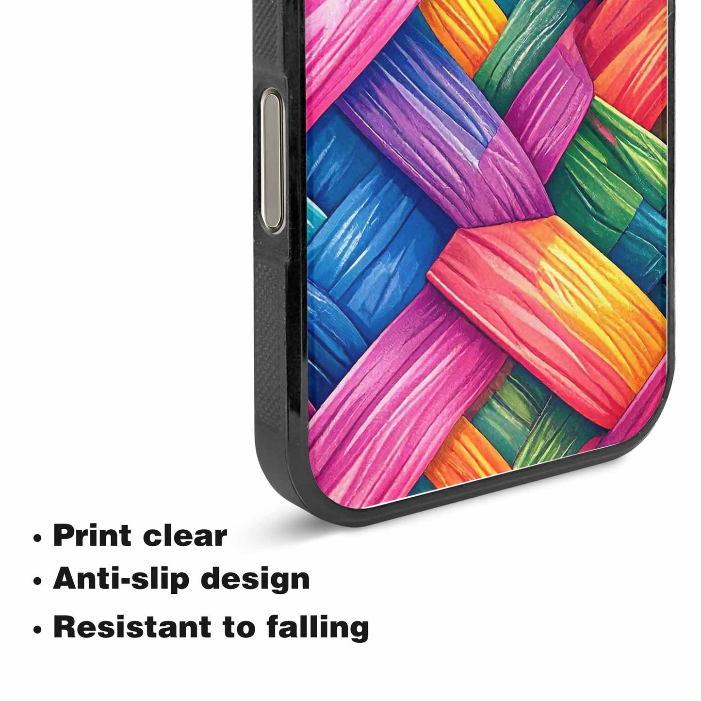 iPhone 15 Pro Max Case — Polysexual Flag Color Theme Small Rainbow, Custom Printed Phone Case