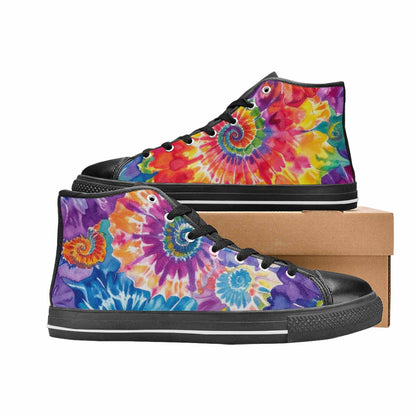 MEN'S Tie Dye Swirl High Top Canvas Y2K Shoes