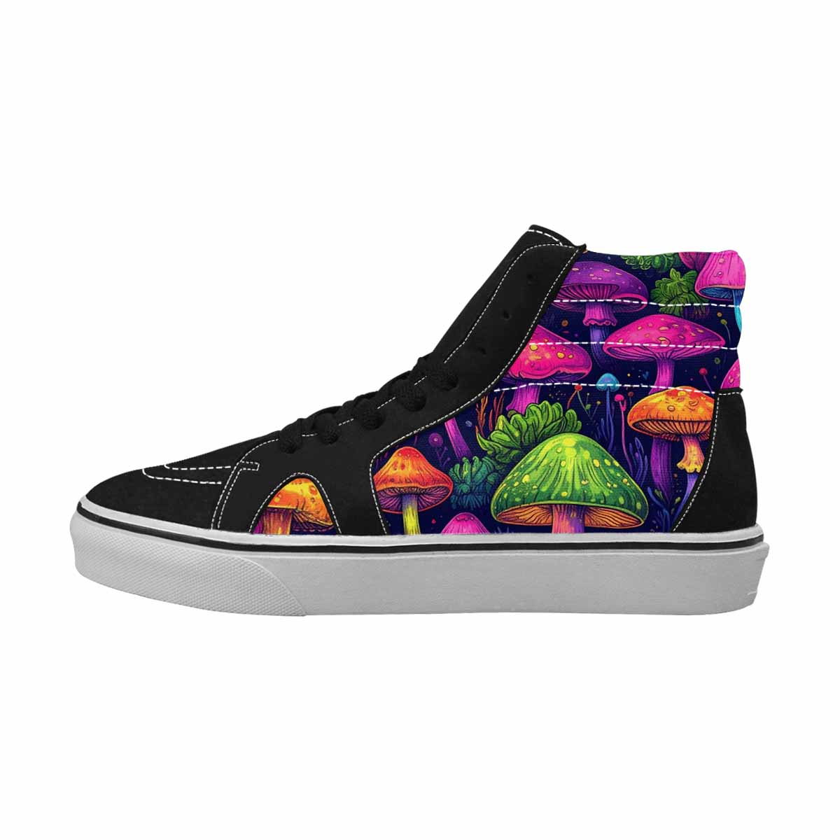 WOMEN'S Psychedelic Mushroom High Top Canvas Dark Academia Custom Shoes