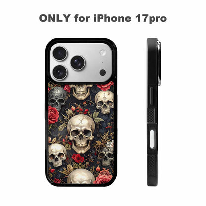 iPhone 17 Pro Case — Skulls Roses And Skulls Small Gothic, Customized Protective Case