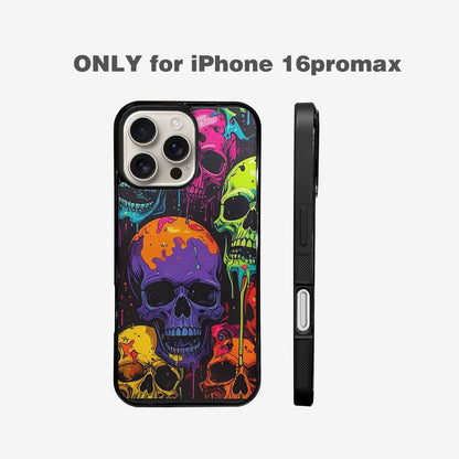 iPhone 16 Pro Max Case — Vibrant Camo 1000\'s Of Skeletons Neon, Custom Phone Case