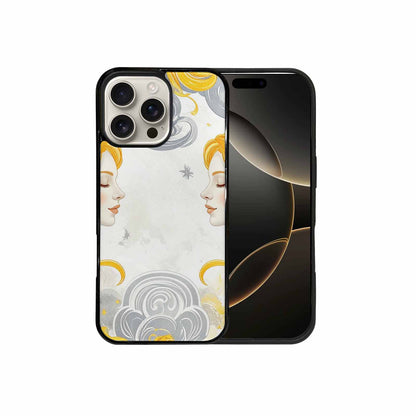 iPhone 16 Pro Max Case — Gemini Twins Zodiac Pattern Seamless Repeat, Customized Protective Case