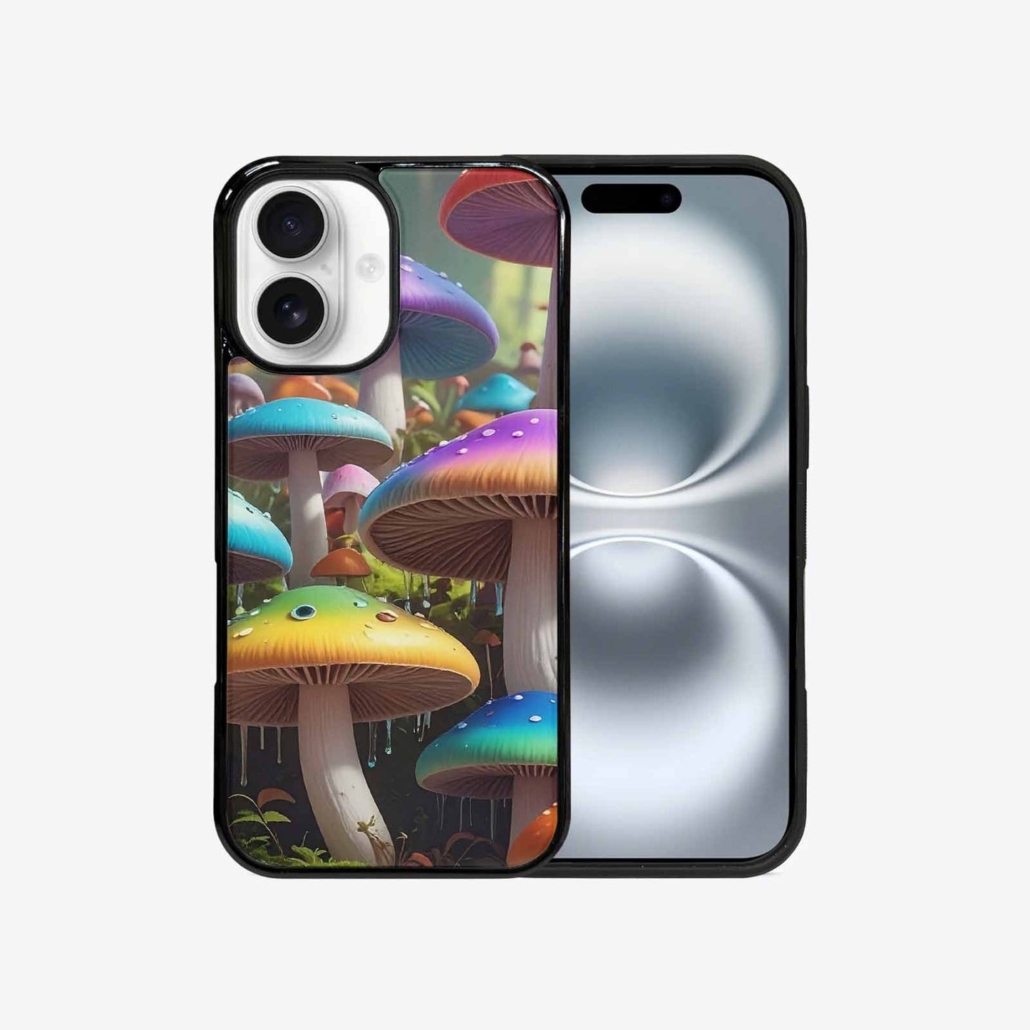 iPhone 16 Case — Overlapping Endlessly No Empty Space Mushrooms, Custom Made Phone Cover
