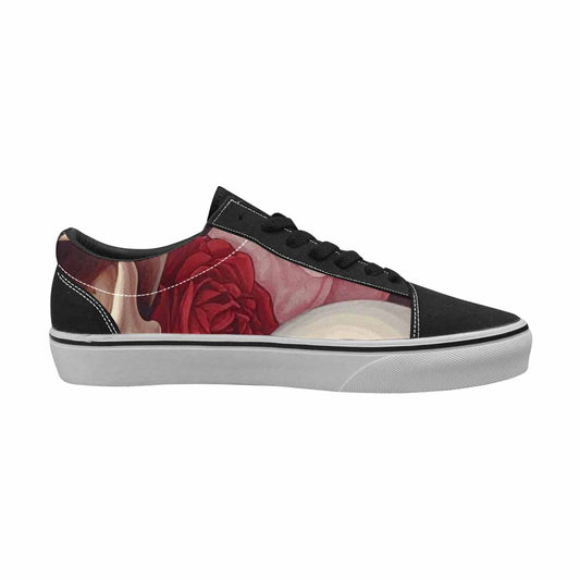 WOMEN'S Skulls Roses Soft Airbrush Canvas Lace-Up Dreamcore Sneakers