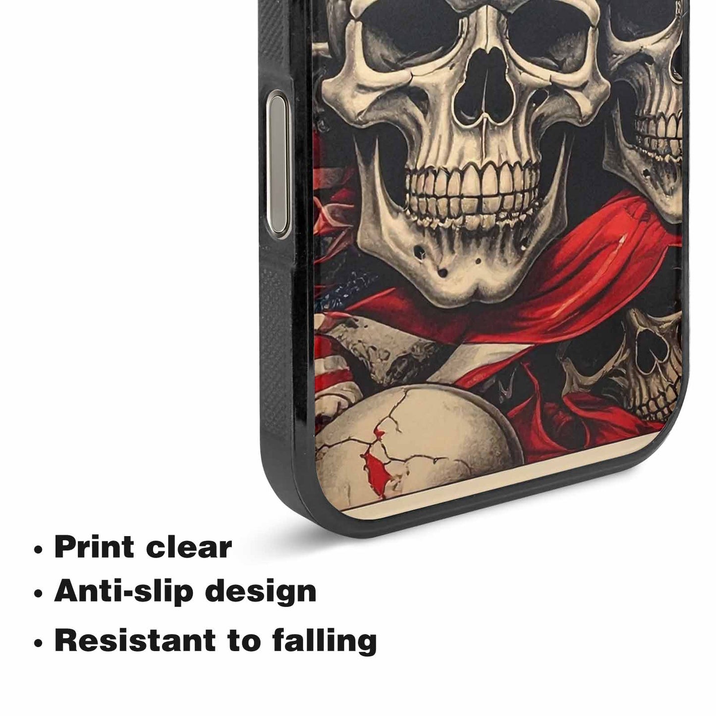 iPhone 16 Pro Max Case — Skull Dark Art Gothic Print, Custom Print Case Cover