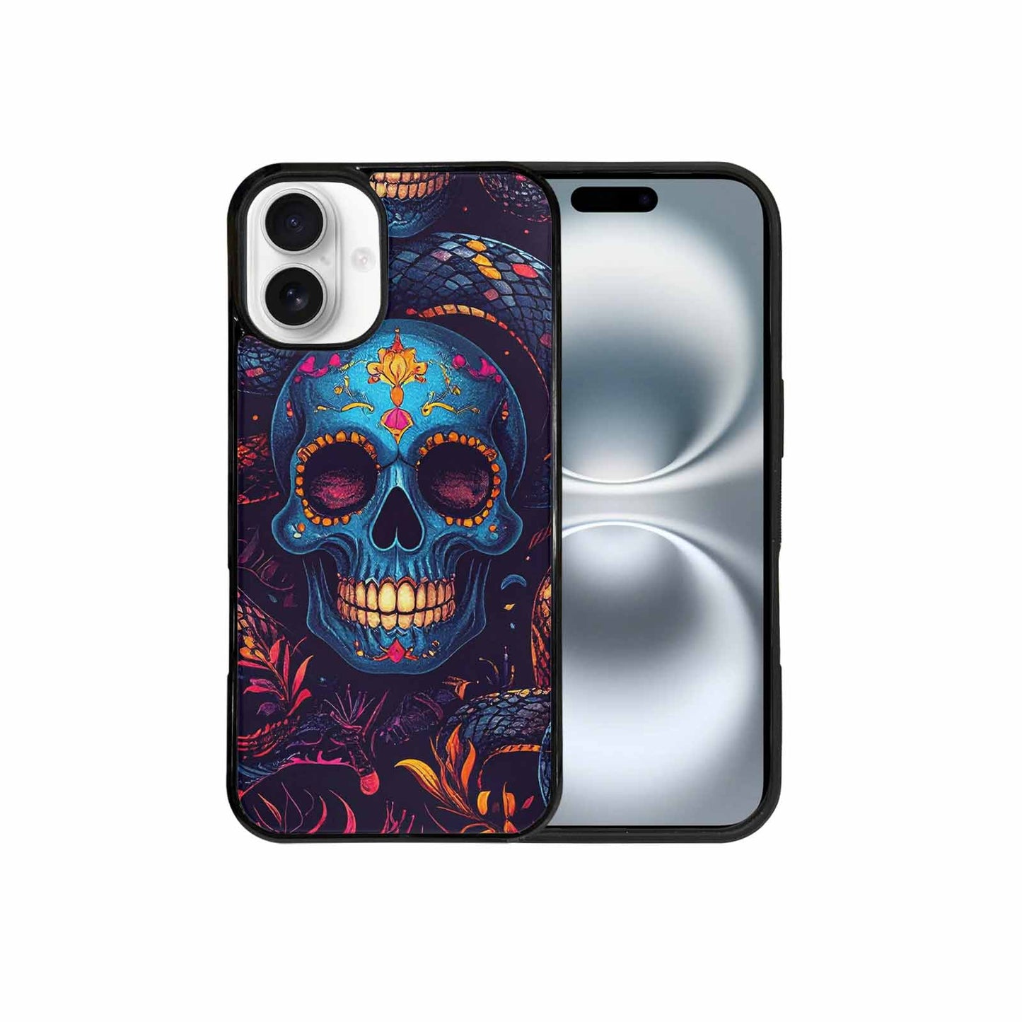 iPhone 16 Plus Case — Snake Skulls Print Custom, Personalized Phone Case