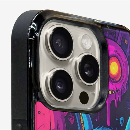 iPhone 15 Pro Max Case — Mixed Toxic Glow Creature Pattern Hundreds, Custom Printed Phone Case
