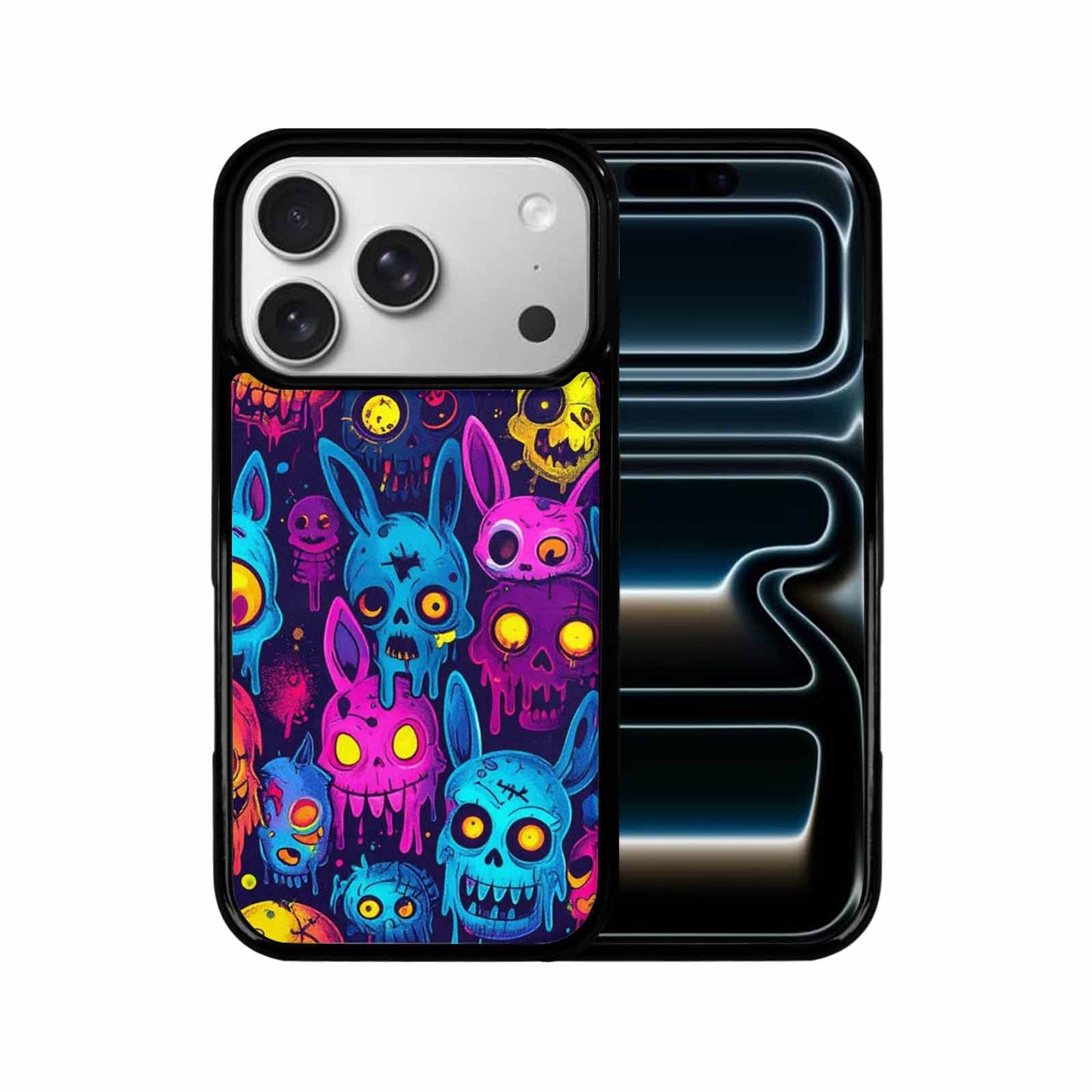 iPhone 17 Pro Case — Mixed Toxic Glow Creature Pattern Cartoon, Custom Printed Phone Case
