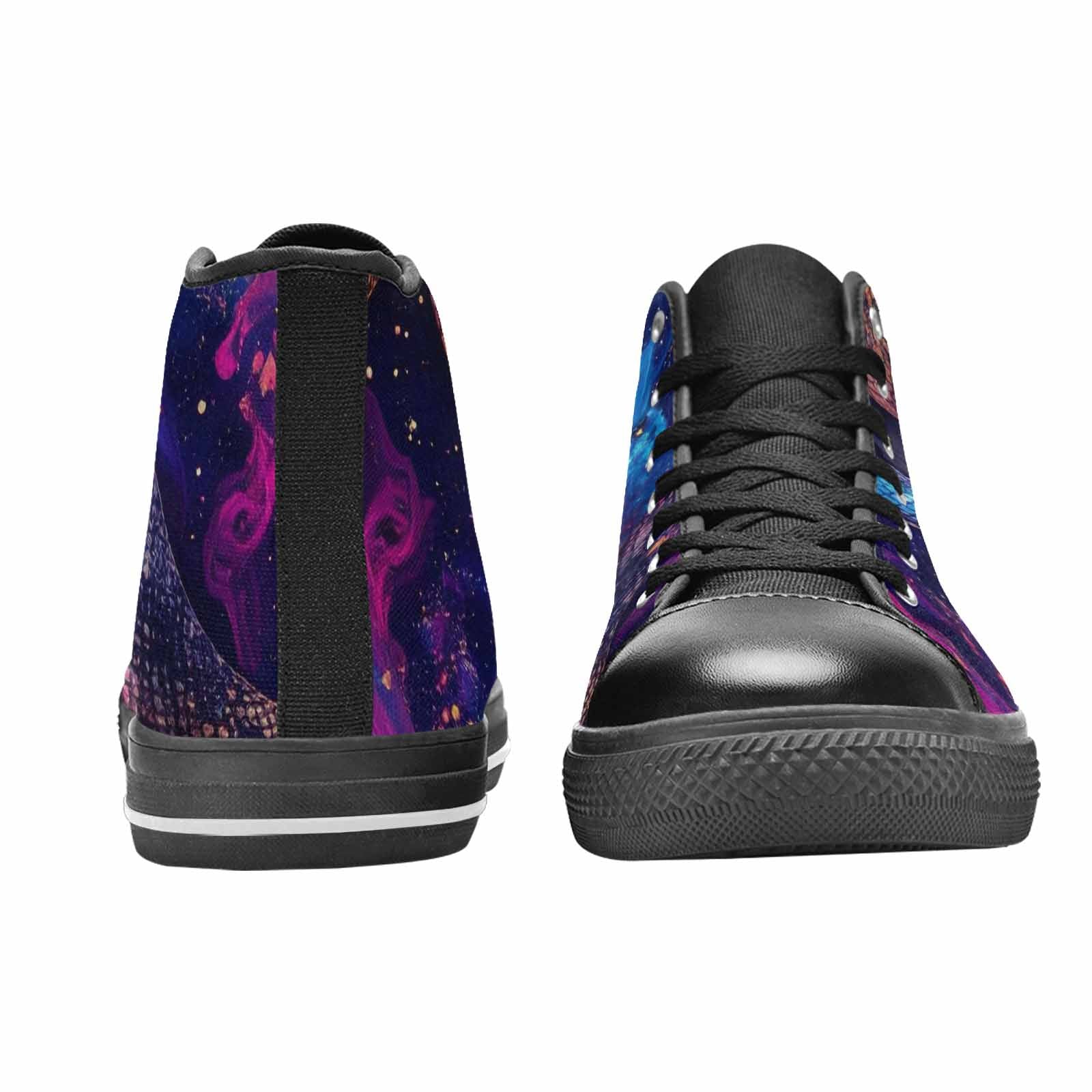 WOMEN'S Galaxy Snake Print High Top Canvas Surreal Custom Sneakers