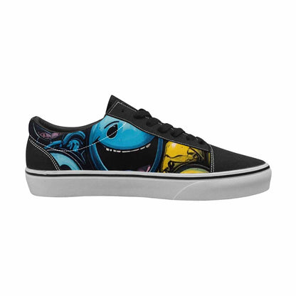 WOMEN'S Melting Moon Smiley Lace-Up Canvas Aesthetic Shoes
