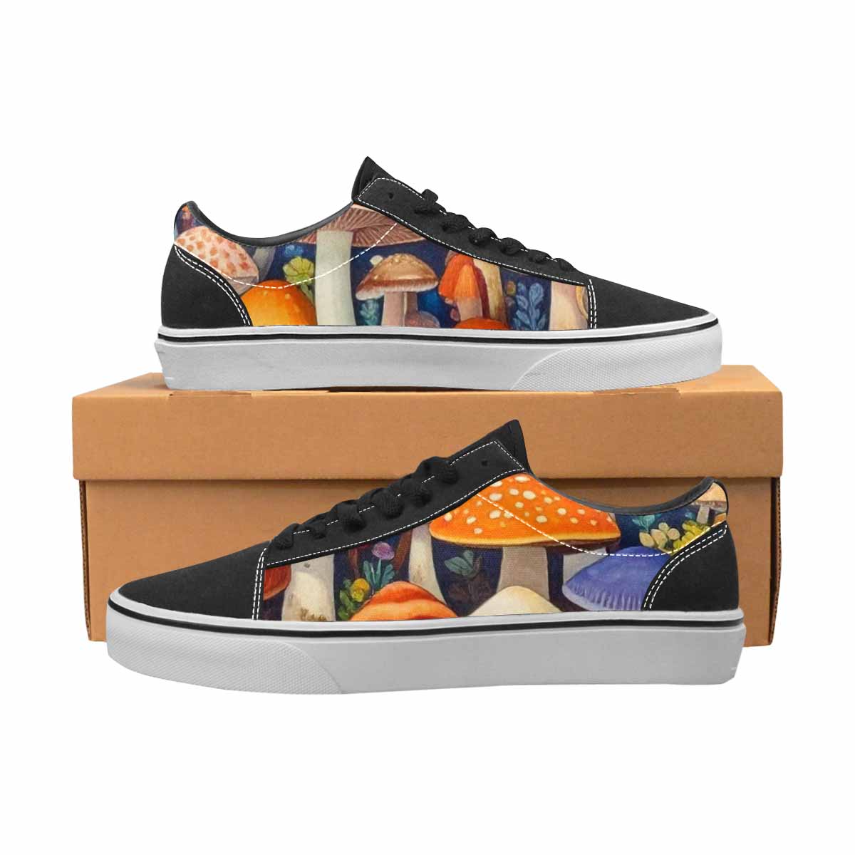 WOMEN'S Mushrooms (general) Mushrooms Pa Lace-Up Canvas Aesthetic Custom Shoes