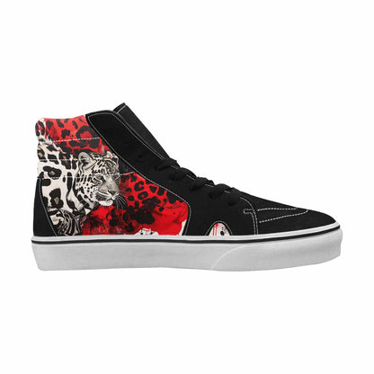 MEN'S Animal Print (black & High Top Canvas Vivid Custom Sneakers
