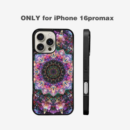 iPhone 16 Pro Max Case — Crystal Mandala Art Seamless Pattern Vibrant, Custom Made Phone Cover