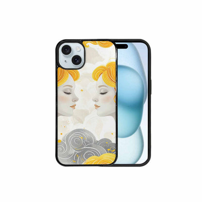 iPhone 15 Plus Case — Gemini Twins Zodiac Pattern Seamless Repeat, Original Design Phone Case