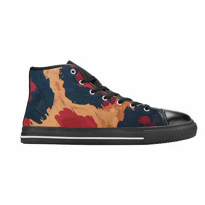 MEN'S Leopard Wallpaper Print High Top Canvas Grunge Custom Sneakers