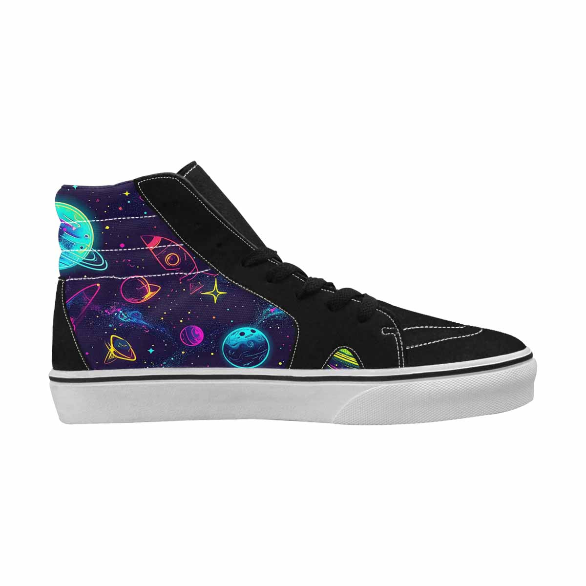 MEN'S Space Galaxy Astronaut High Top Canvas Vibrant Chaos Sneakers