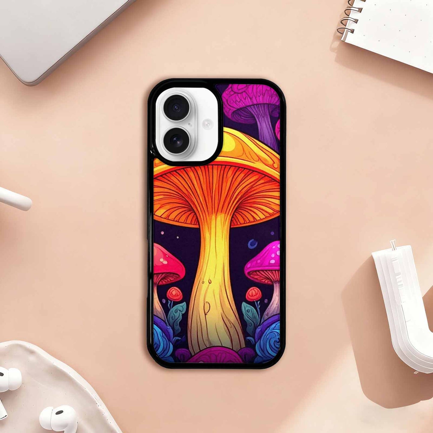iPhone 17 Case — Psychedelic Mushroom Cartoon Pattern Cartoon Cute, Custom Printed Phone Case