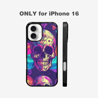 iPhone 16 Case — Pride Flag Skulls Seamless Pattern Vibrant, Custom Art Phone Cover
