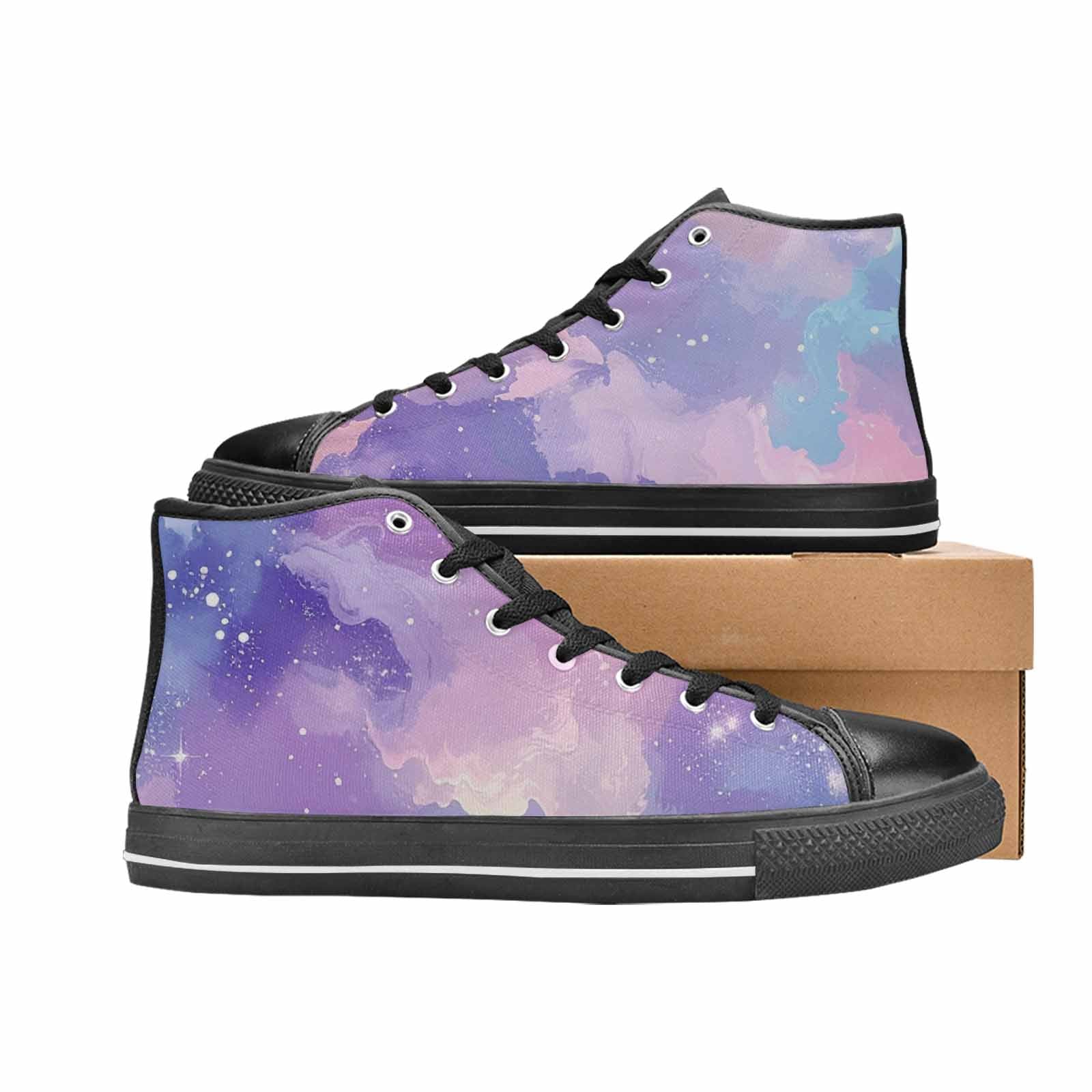 MEN'S Galaxy Art - High Top Canvas Wallpaper Art Shoes