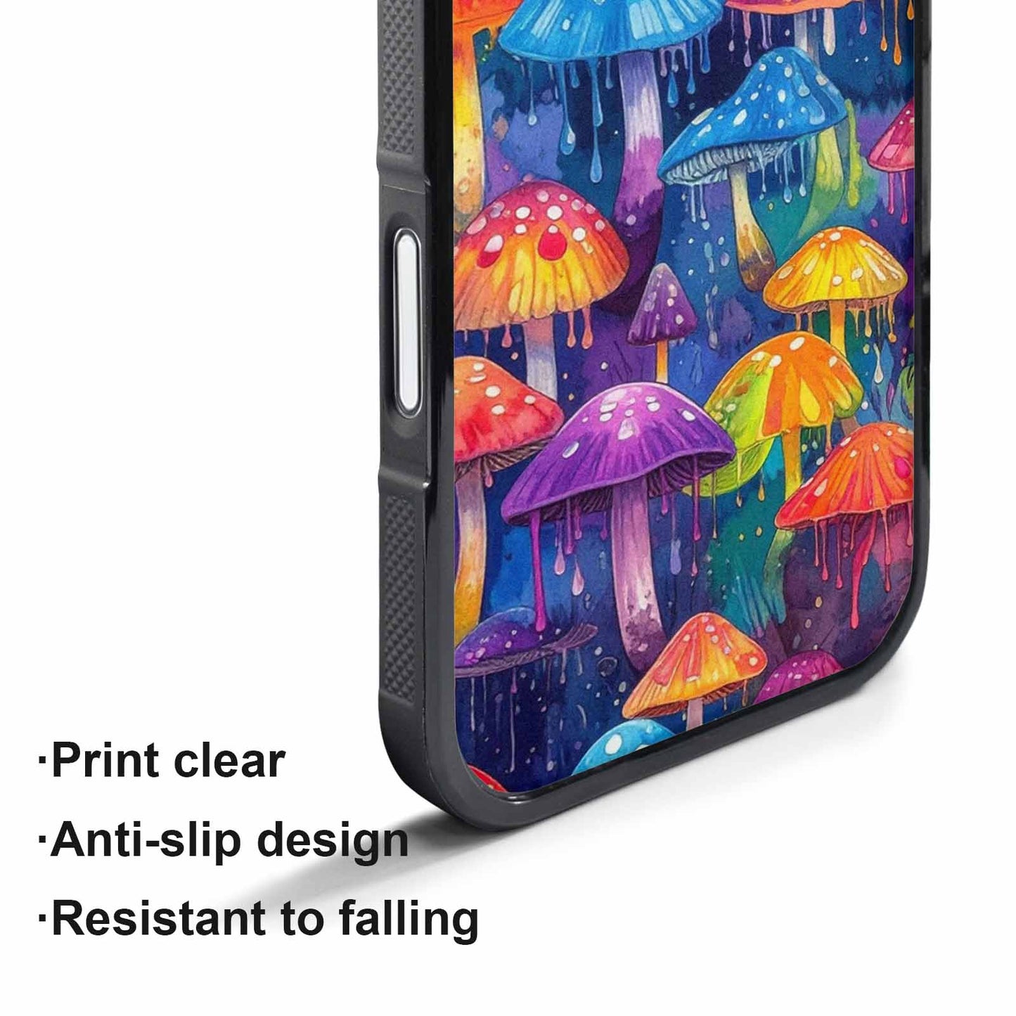iPhone 17 Pro Max Case — Rainbow Drip Mushrooms Original Art, Customized Protective Case