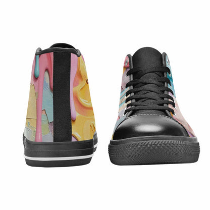 MEN'S Soft Serve Swirl Monster Characters High Top Canvas Surreal Sneakers