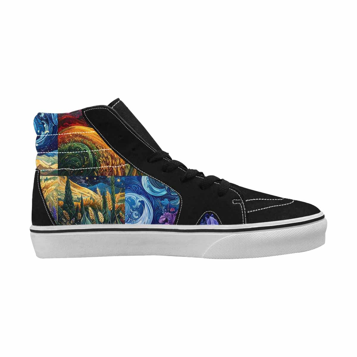 WOMEN'S Van Gogh-Style Swirl High Top Canvas Aesthetic Shoes