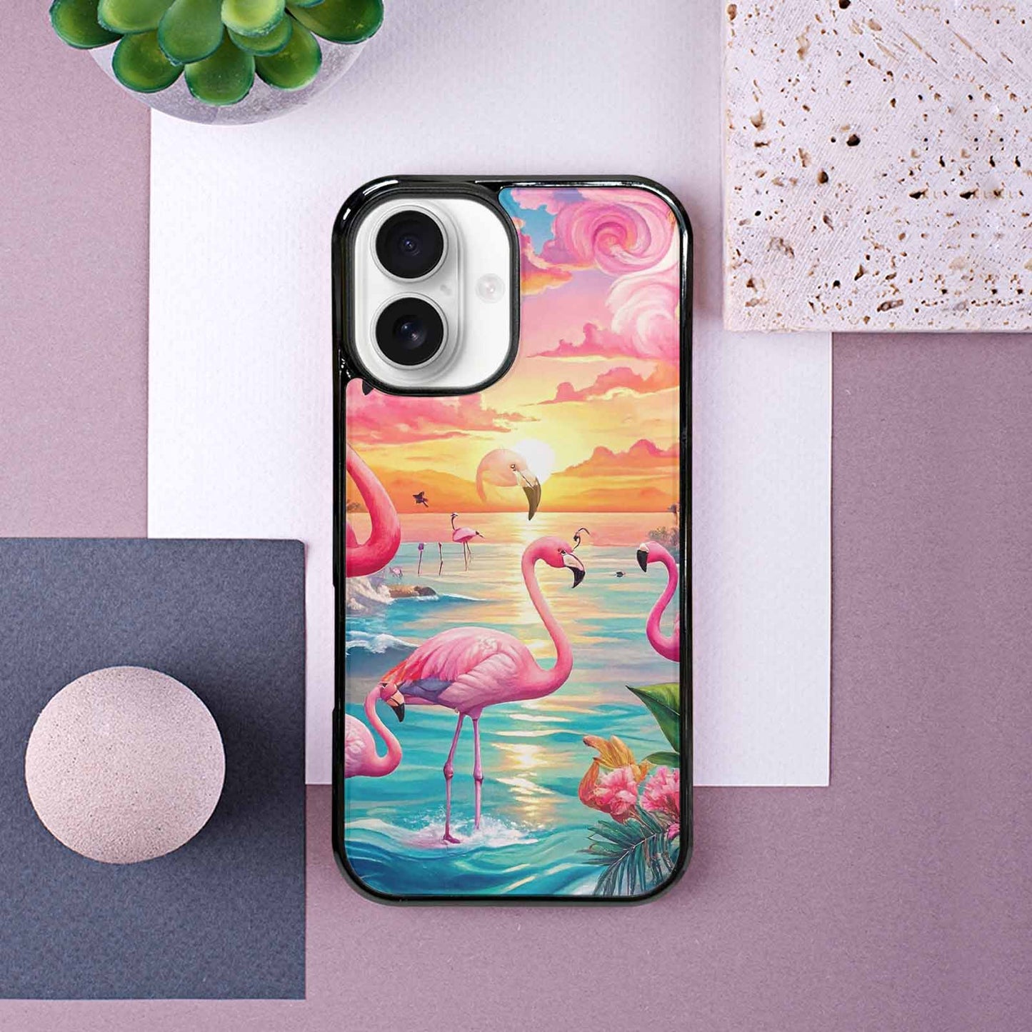 iPhone 16 Case — Flamingo Tropical Flamingo Tropical Pattern Hundreds, Unique Phone Case Design